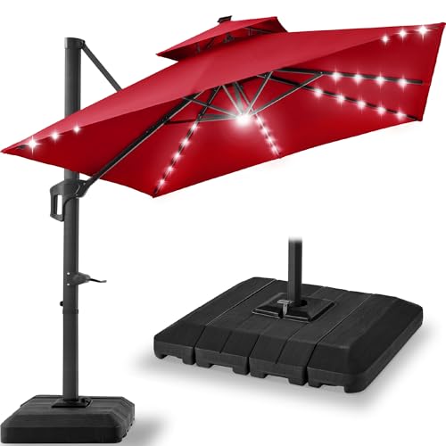 9x12ft LED Cantilever Patio Umbrella w