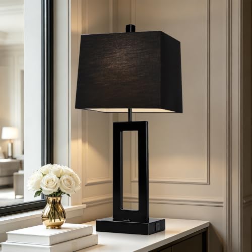 Black Bedside Table Lamp Set of 2 (2 Count)