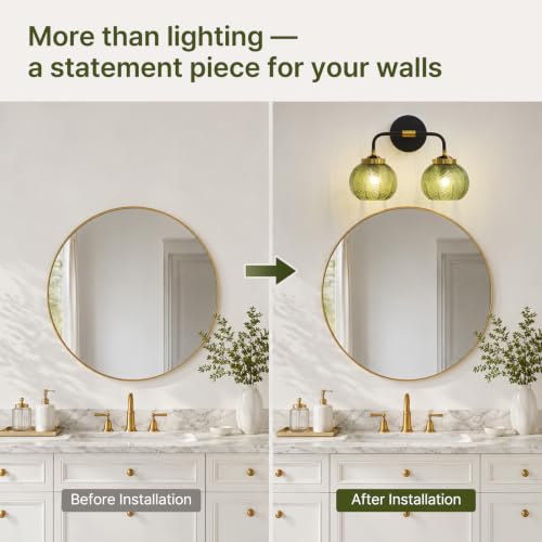 2 Light Bathroom Vanity Light (Black/Gold / 2-Light)