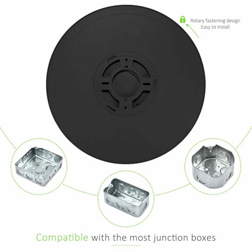 LED Flush Mount Ceiling Light 12in Thin 3CCT Black Wired