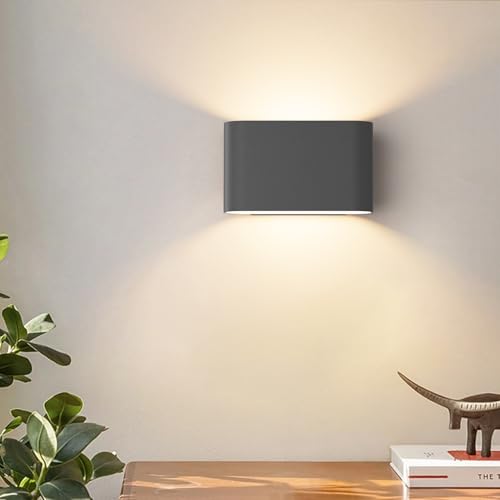 Black Modern LED Wall Sconces 4 Packs Indoor Wall Lights Hardwired Up and Down Wall Mount Light for Living Room Bedroom Hallway Corridor Conservatory Warm White 3000K (4 Count)