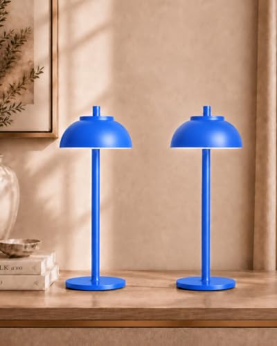Blue Cordless Table Lamps (2 Count)