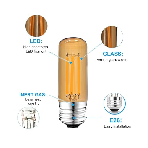 3.2 Inch 2200K Amber White E26 LED Bulb 60 Watt Equal (4 Count)