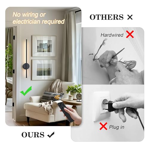 Battery Operated Modern Wall Sconce Set of Two (2 Count)