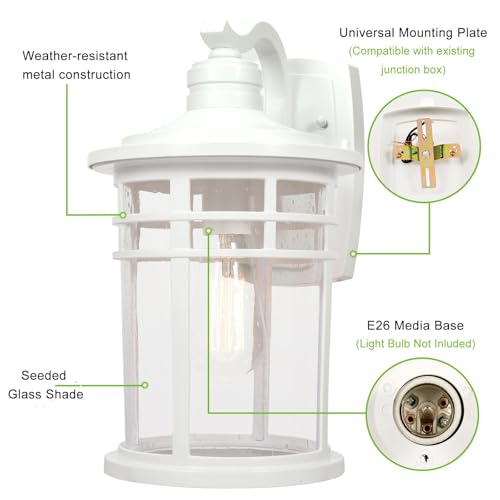 2 Pack Large Outdoor Porch Lights Wall Mount