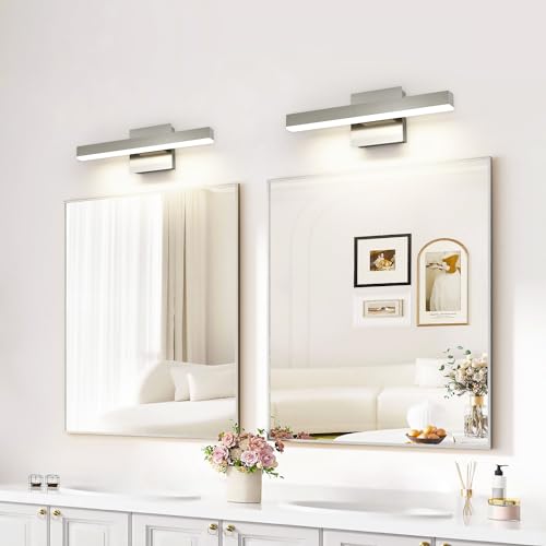 Bathroom Light Fixtures Brushed Nickel Vanity Lights Bar 5cct Dimmable Modern Bath Lighting Fixture Over Mirror Led Vanity Light for Bathroom 15.74 inch ETL Certificated