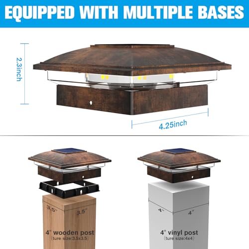 Brushed Copper Solar Post Cap Lights (16 Count)