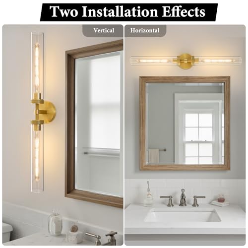 Knurled Brass Tube Wall Sconce