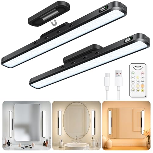 3W Mirror Lights with Remote Control (2 Count)