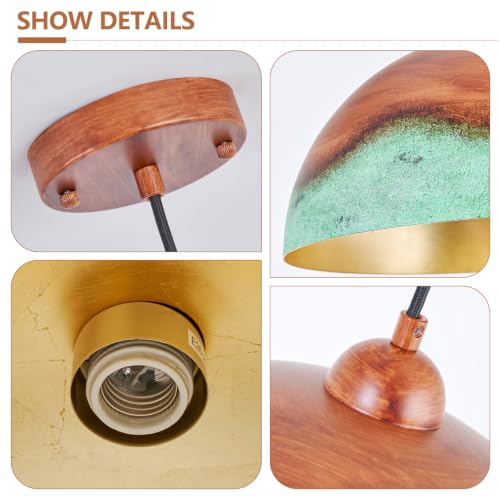 15.7" Metal Dome Pendant Light Industrial Color Painting Lampshade