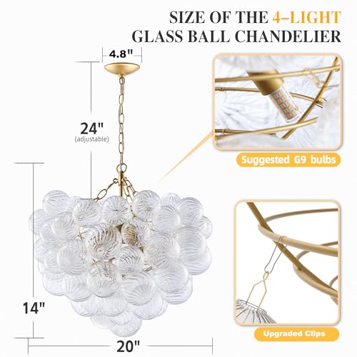 Nordic Bubble Ball Swirled Glass Chandelier