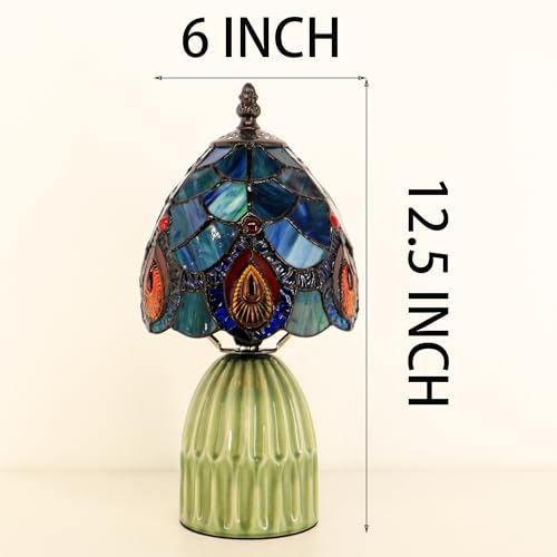 Tiffany Stained Glass Mushroom Table Lamp 12.5 Inch