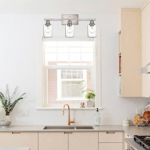 Metal Brushed Nickel 3 Lights Wall Light
