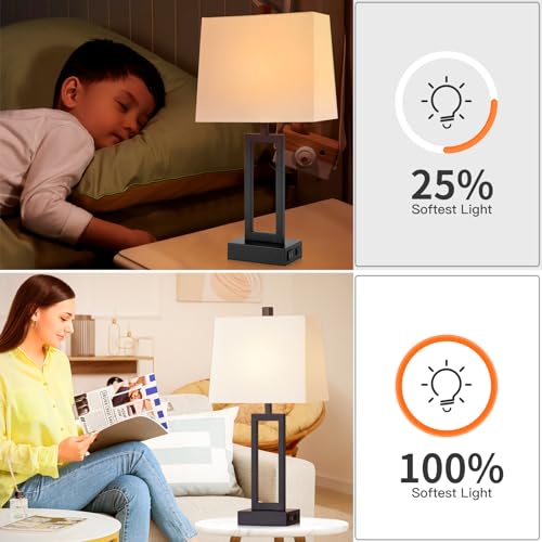 23.5" Touch Control Table Lamps Set of 2 (2 Count)