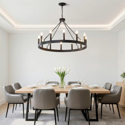32" Wagon Wheel Light Fixture 12