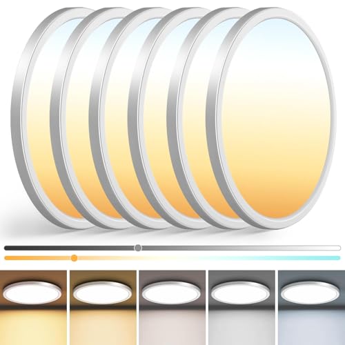 6Pack 13 inch White LED Flush Mount Ceiling Lights (6 Count)