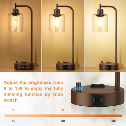 Industrial Table Lamps for Bedrooms Set of 2 (2 Count)