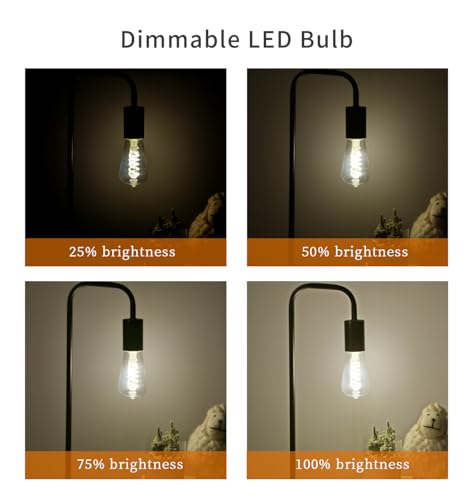 12 PCS ST58 Dimmable Spiral Vintage E26 LED Bulb 60 Watt LED Edison Bulbs (12 Count)