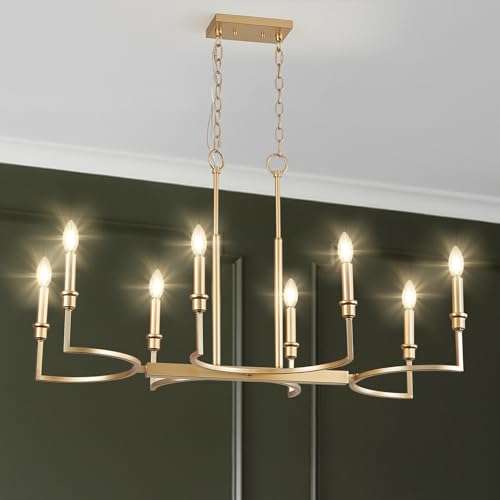 8 Light Candelabra Chandelier Dining Room Gold Chandeliers 38in (8 Count)