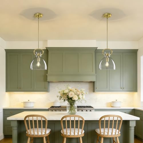 9.8'' Glass Pendant Lights for Kitchen Island