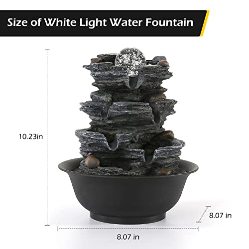 Tabletop Water Fountain Indoor Waterfalls Fountains with LED