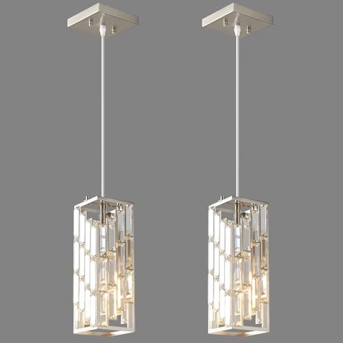 Brushed Nickel Pendant Lighting Modern Pendant Light (2 Count)