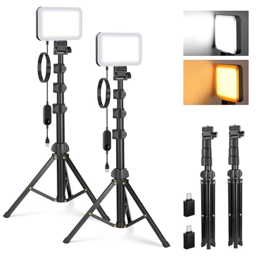 Basics 2 Pack LED Video Light Panel Lighting Kit (2 Count)