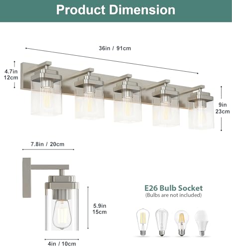 Brushed Nickel Bathroom Light Fixtures