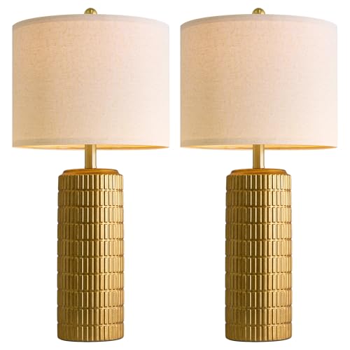 27.5'' Tall Brass Gold Table Lamps Set of 2 for Living Room (2 Count)