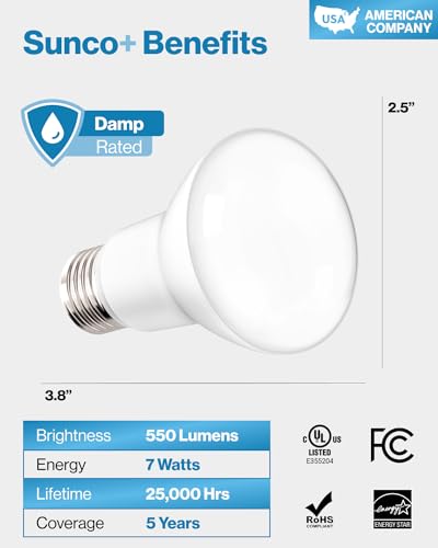 Sunco 10 Pack BR20 LED Bulb Flood Light (10 Count)