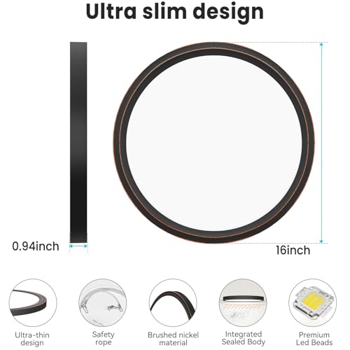 16Inch Flush Mount LED Ceiling Light Fixture