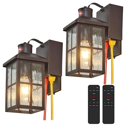 Porch Lights with GFCI Outlet with Remote