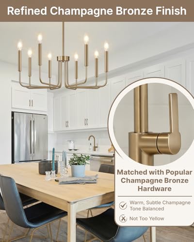 8 Light Champagne Bronze Chandelier