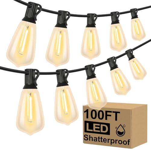 100FT Outdoor String Lights 52 Bulbs