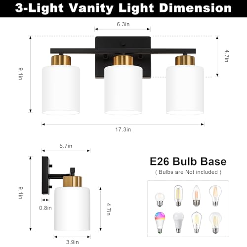 Black and Gold Bathroom Light Fixtures Vanity Lights Over Mirror
