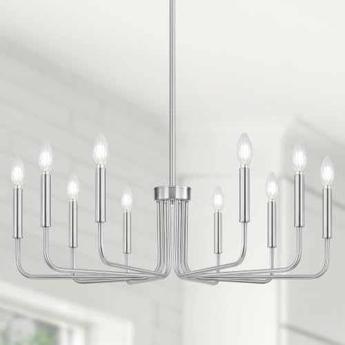 10 Light Brushed Nickel Chandelier