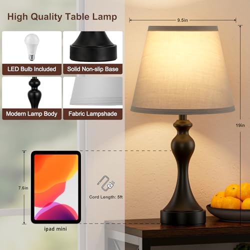 Touch Lamps for Nightstand (2 Count)