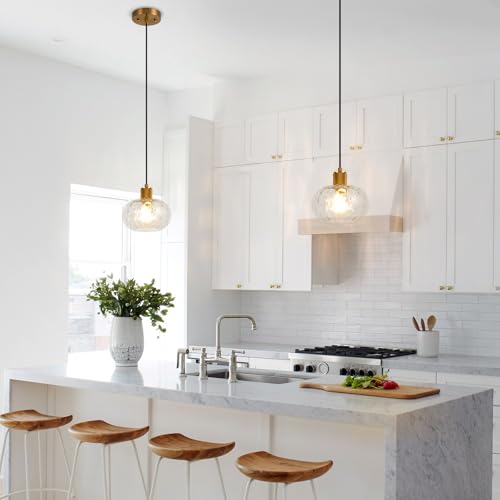 Glass Pendant Lights Kitchen Island 8 Inch Adjustable Pendant Light Fixtures with Hand