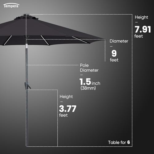9ft Patio LED Umbrella with light