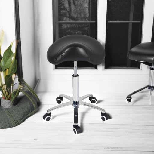 Saddle Stool Rolling Chair for Medical Massage Salon Kitchen Spa Drafting