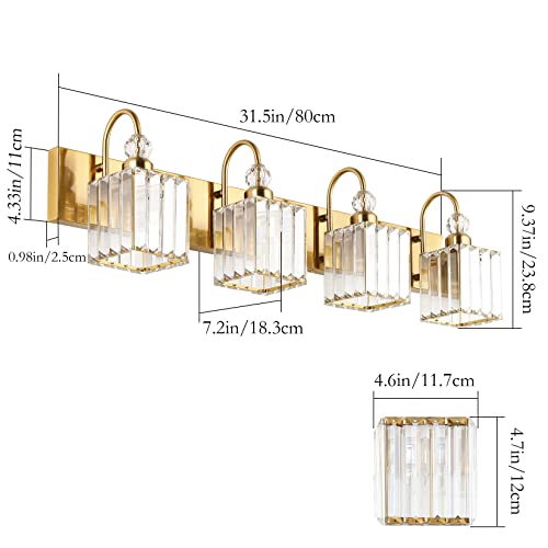 Crystal Gold Bathroom Vanity Lights 4