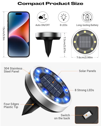 16 Pack Solar Lights Outdoor Waterproof (16 Count)