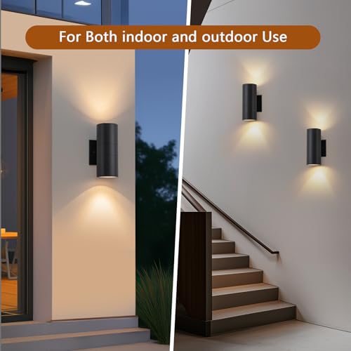 2 Pack Modern Black Outdoor Wall Light (2 Count)