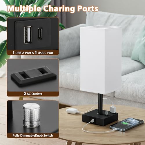 White Bedside Table Lamps Set of 2 (2 Count)