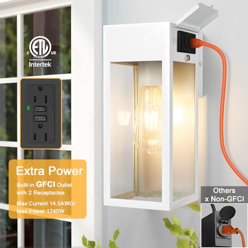 Porch Lights with GFCI Outlet