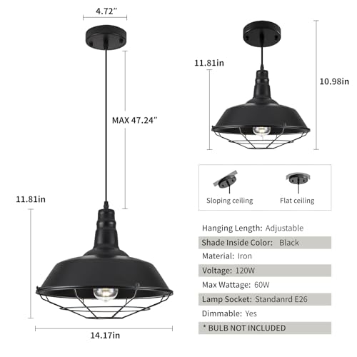 Black Pendant Light (3 Count)