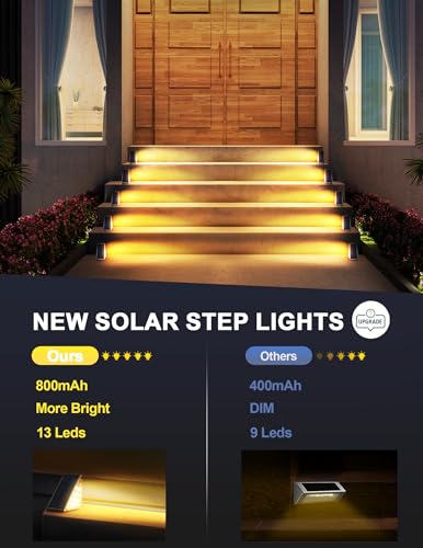 LED Solar Step Lights Waterproof Outdoor Stair Lights (12 Count)