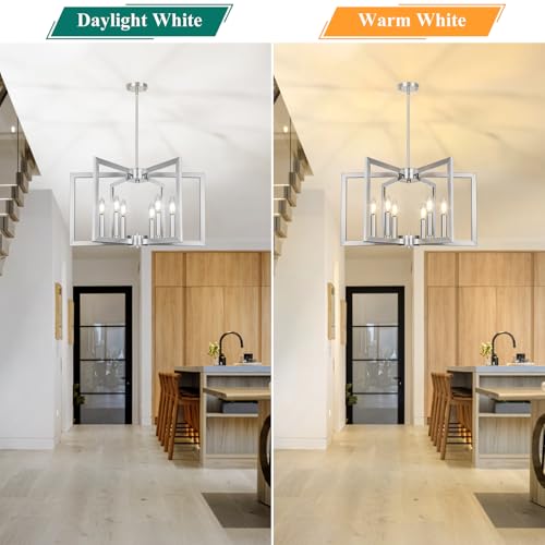 20" 62" Height Adjustable Brushed Nickel Kitchen Chandelier for Dining Room