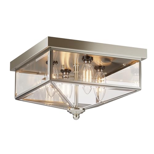 Farmhouse Style Square Flush Mount Ceiling Light