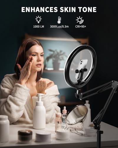 12" Overhead Phone Mount with Ring Light